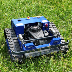 Systematic parallel mowing pattern for remote control mower showing efficient coverage path