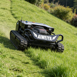 Crawler tracks on a remote control mower for rough terrain