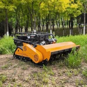 Remote control mower stability on sloped terrain